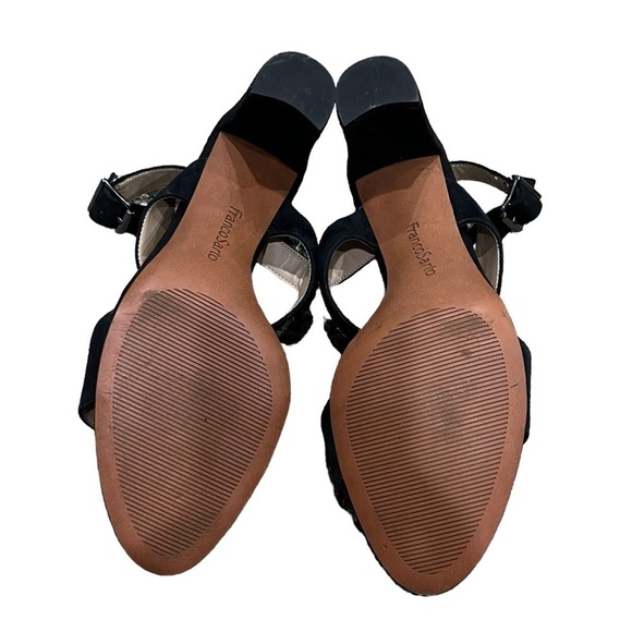 Franco Sarto Black Suede Rumi Block Heel Sandals Size 11 Women’s - Picture 10 of 10